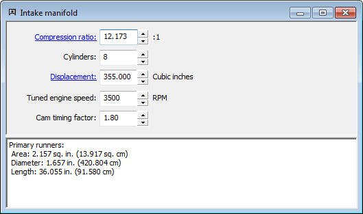 Intake Manifold Calculation