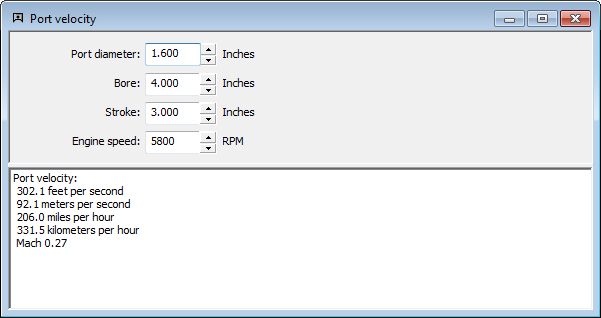 Port Velocity Calculation