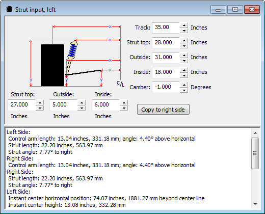 Strut Geometry Input
